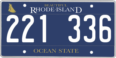 RI license plate 221336