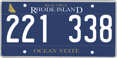 RI license plate 221338