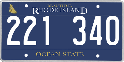 RI license plate 221340