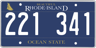 RI license plate 221341
