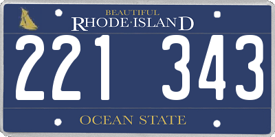 RI license plate 221343