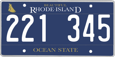 RI license plate 221345