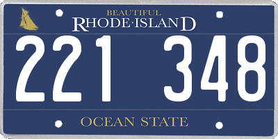 RI license plate 221348