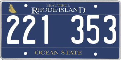 RI license plate 221353