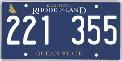 RI license plate 221355