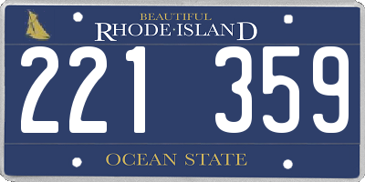 RI license plate 221359