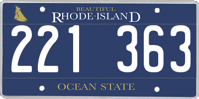 RI license plate 221363