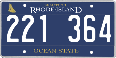 RI license plate 221364