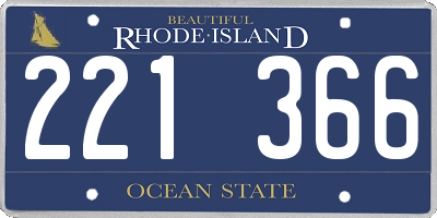 RI license plate 221366