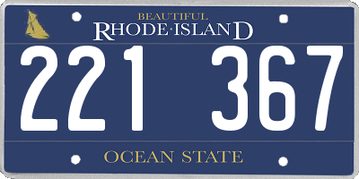 RI license plate 221367