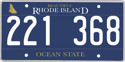 RI license plate 221368