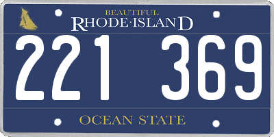RI license plate 221369