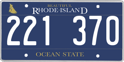 RI license plate 221370