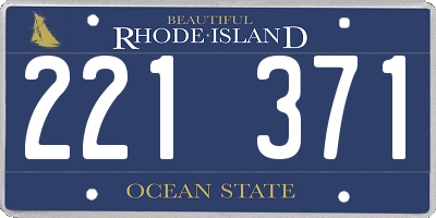 RI license plate 221371