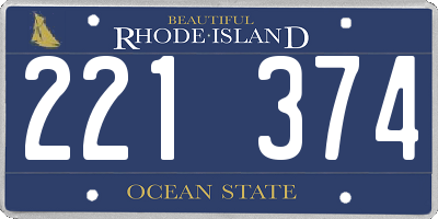 RI license plate 221374