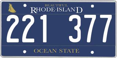 RI license plate 221377