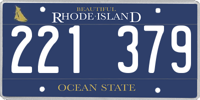 RI license plate 221379
