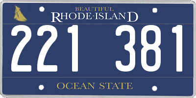 RI license plate 221381