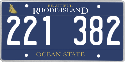 RI license plate 221382