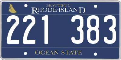 RI license plate 221383