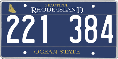 RI license plate 221384