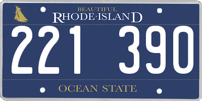 RI license plate 221390