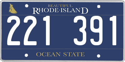 RI license plate 221391