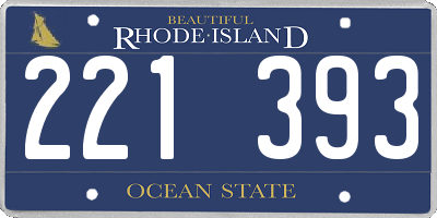 RI license plate 221393
