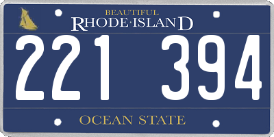 RI license plate 221394