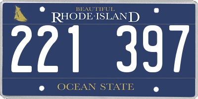RI license plate 221397