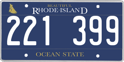 RI license plate 221399