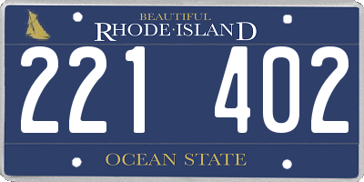 RI license plate 221402