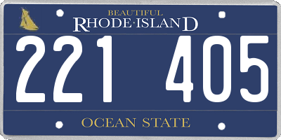 RI license plate 221405