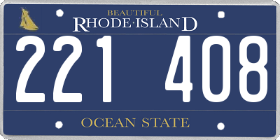 RI license plate 221408