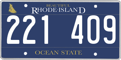 RI license plate 221409