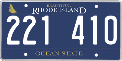 RI license plate 221410