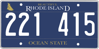 RI license plate 221415