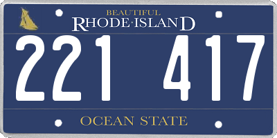 RI license plate 221417