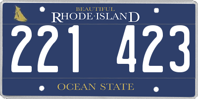 RI license plate 221423
