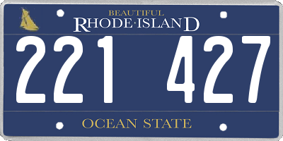 RI license plate 221427