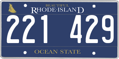 RI license plate 221429