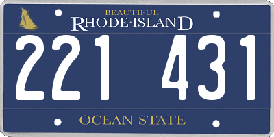 RI license plate 221431