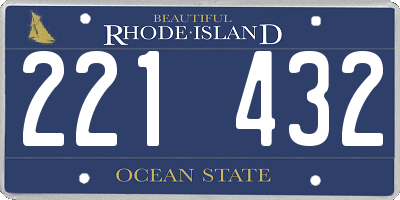 RI license plate 221432