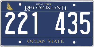 RI license plate 221435