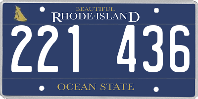 RI license plate 221436