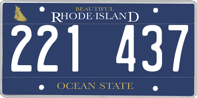 RI license plate 221437