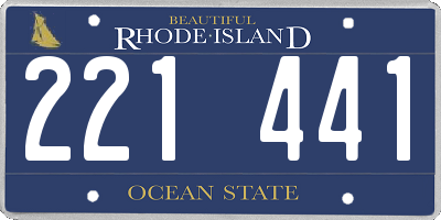 RI license plate 221441