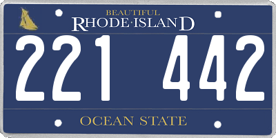 RI license plate 221442