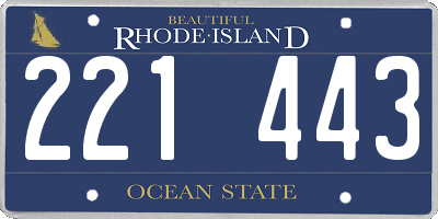 RI license plate 221443