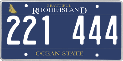 RI license plate 221444
